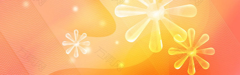 花朵漂浮橙色手绘banner