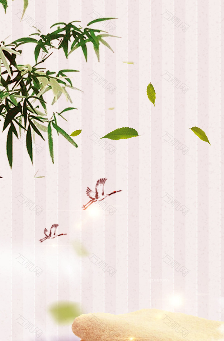 竹叶纹理清新海报背景