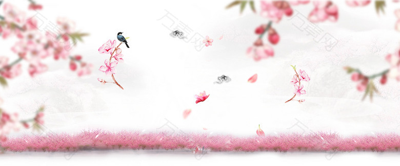 淘宝浪漫文艺粉色海报banner背景