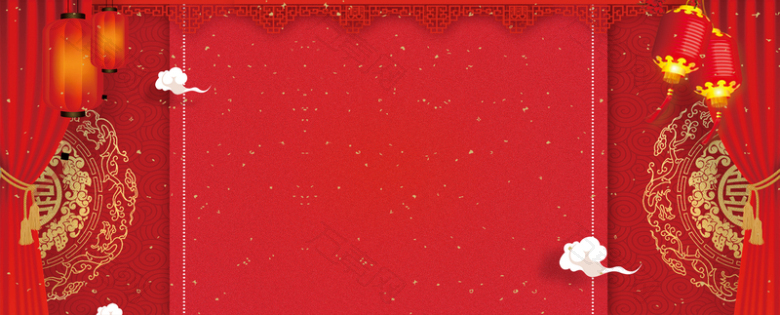 新年大气盛典几何红色banner