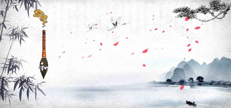 中国水墨简约文艺海报
