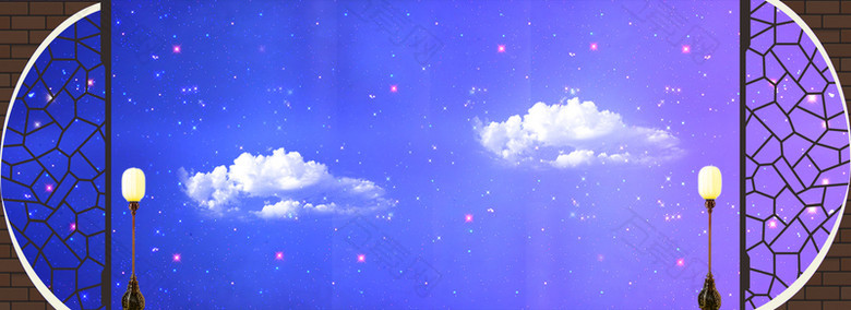 门外天空白云浪漫背景