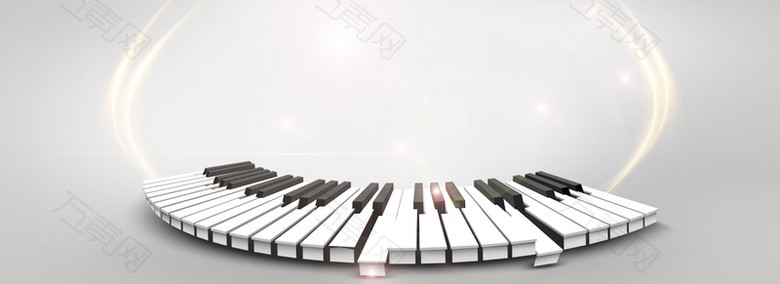 简约琴键灰色banner