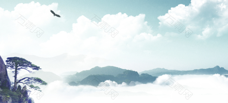 云海山峰传统背景素材