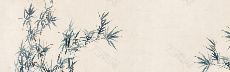 复古牛皮纸手绘菊花梅花banner