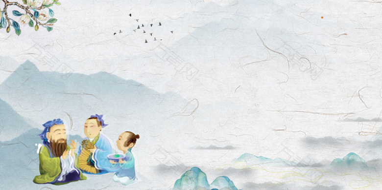 中国风感恩教师节展板背景素材