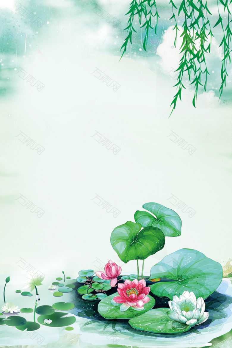 荷花荷韵海报背景