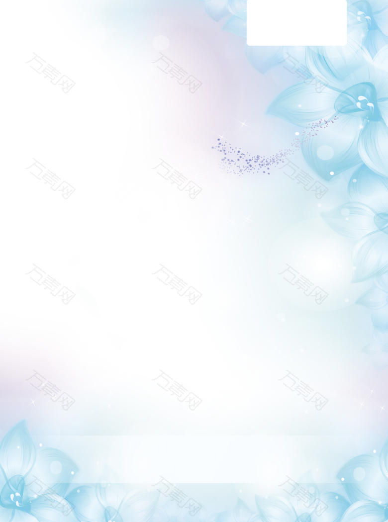 梦幻模糊花朵蓝色背景素材