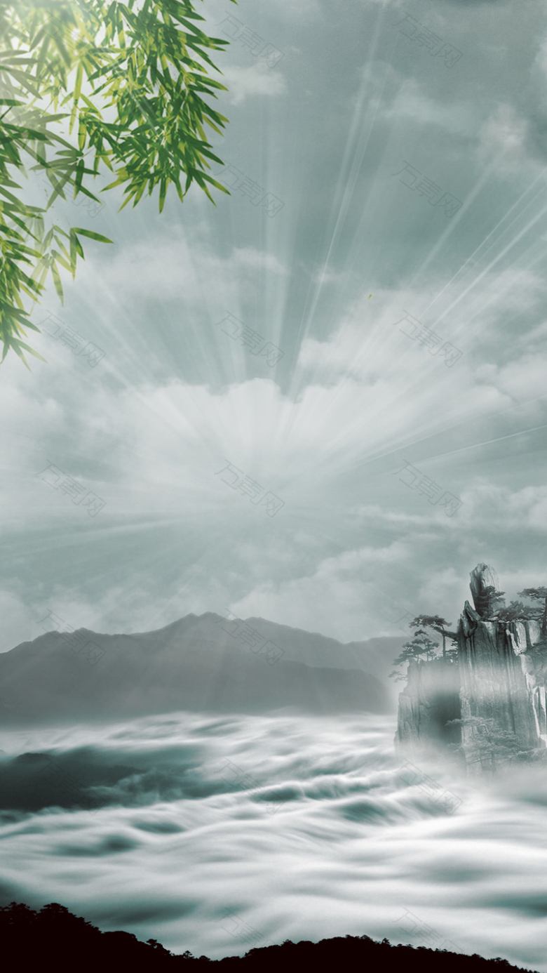 天空中的光线H5素材背景