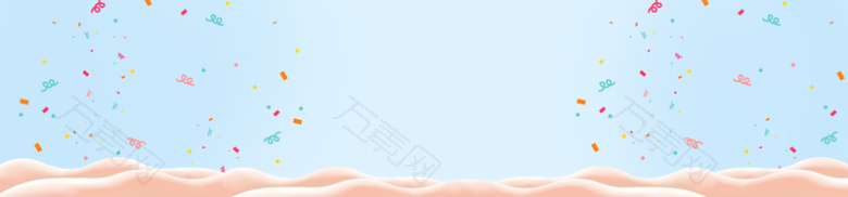 清新节日庆典蓝色背景粉色雪堆淘宝背景图