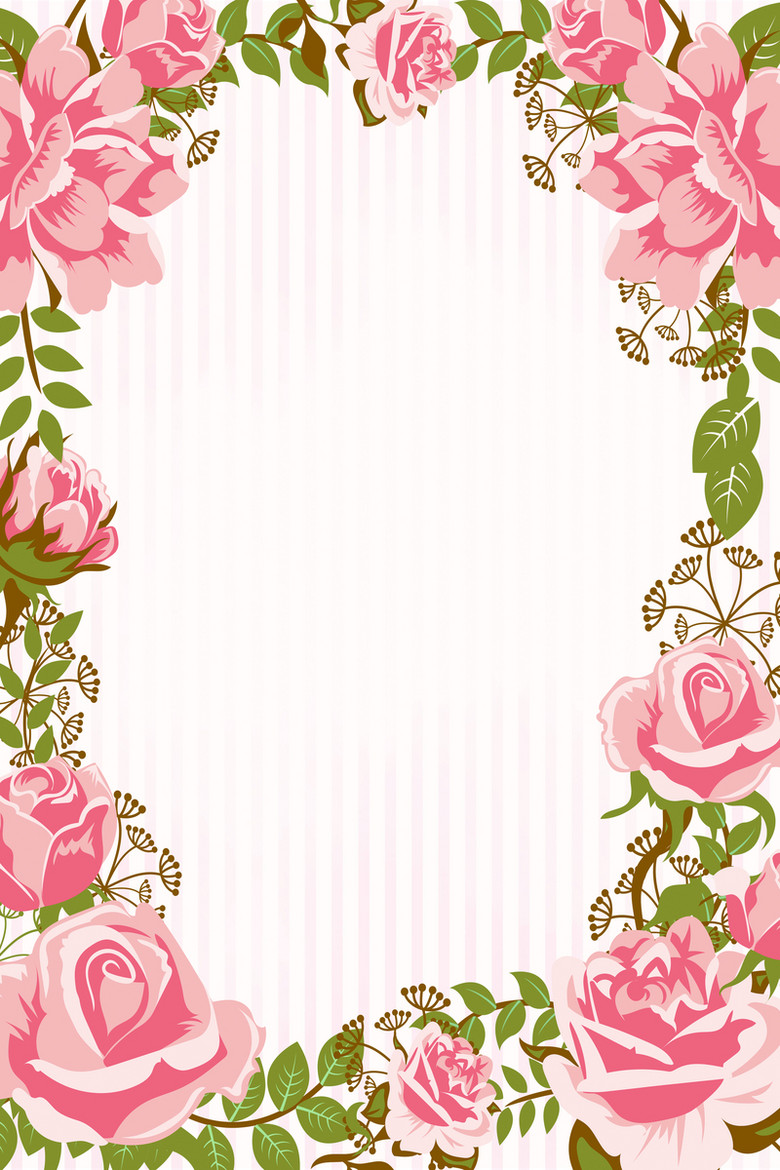 水彩手绘玫瑰花框背景 卡通 手绘 3543 5315px 编号 Jpg格式 万素网
