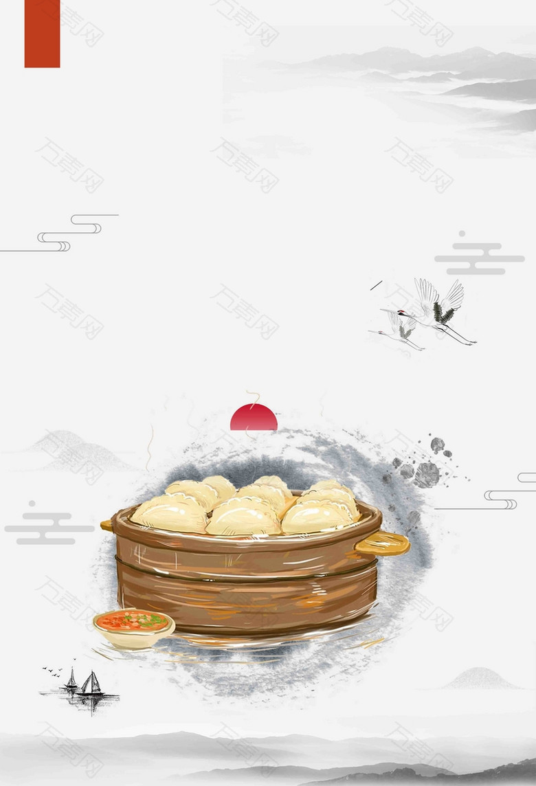 中国风简约小笼包促销