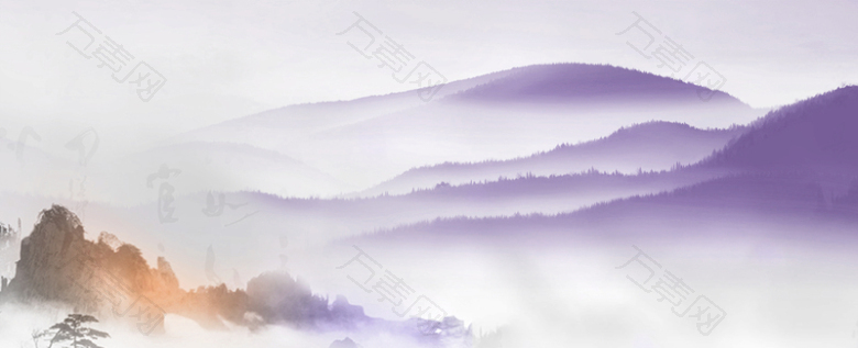 中国风水墨画山水海报背景