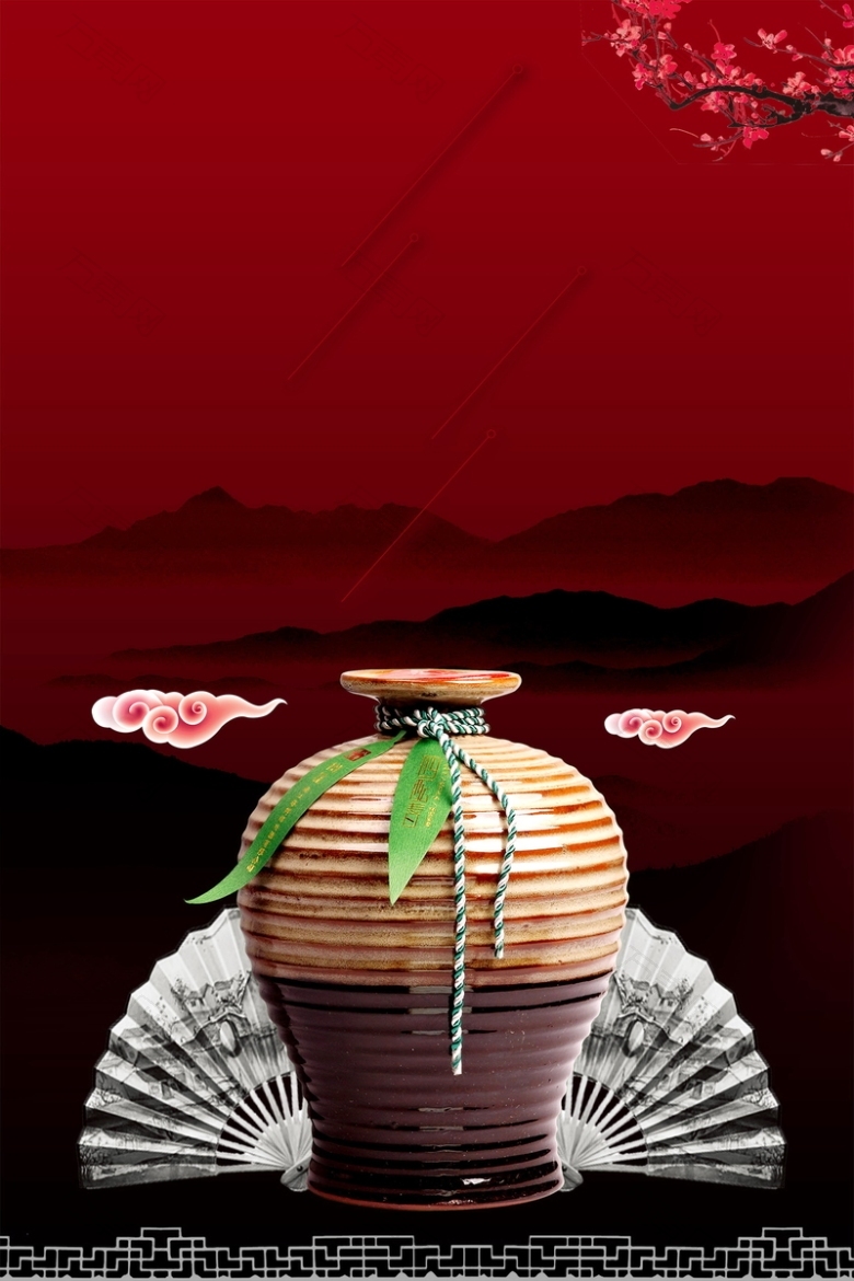 中国风陈年老窖美酒