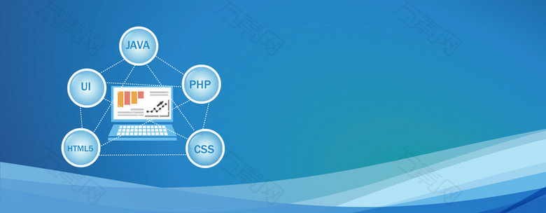 IT行业培训几何科技蓝色banner