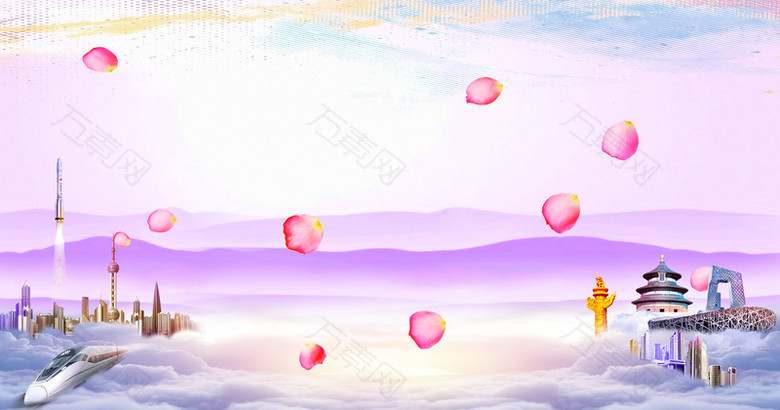 花瓣漂浮海报背景素材