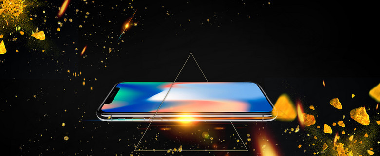 iPhonex手机科技几何黑banner
