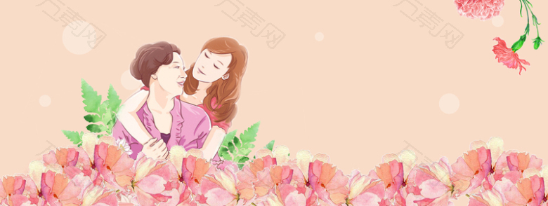 母亲节梦幻文艺温馨橙banner
