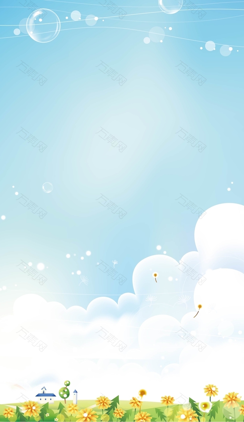 蓝色气泡背景素材