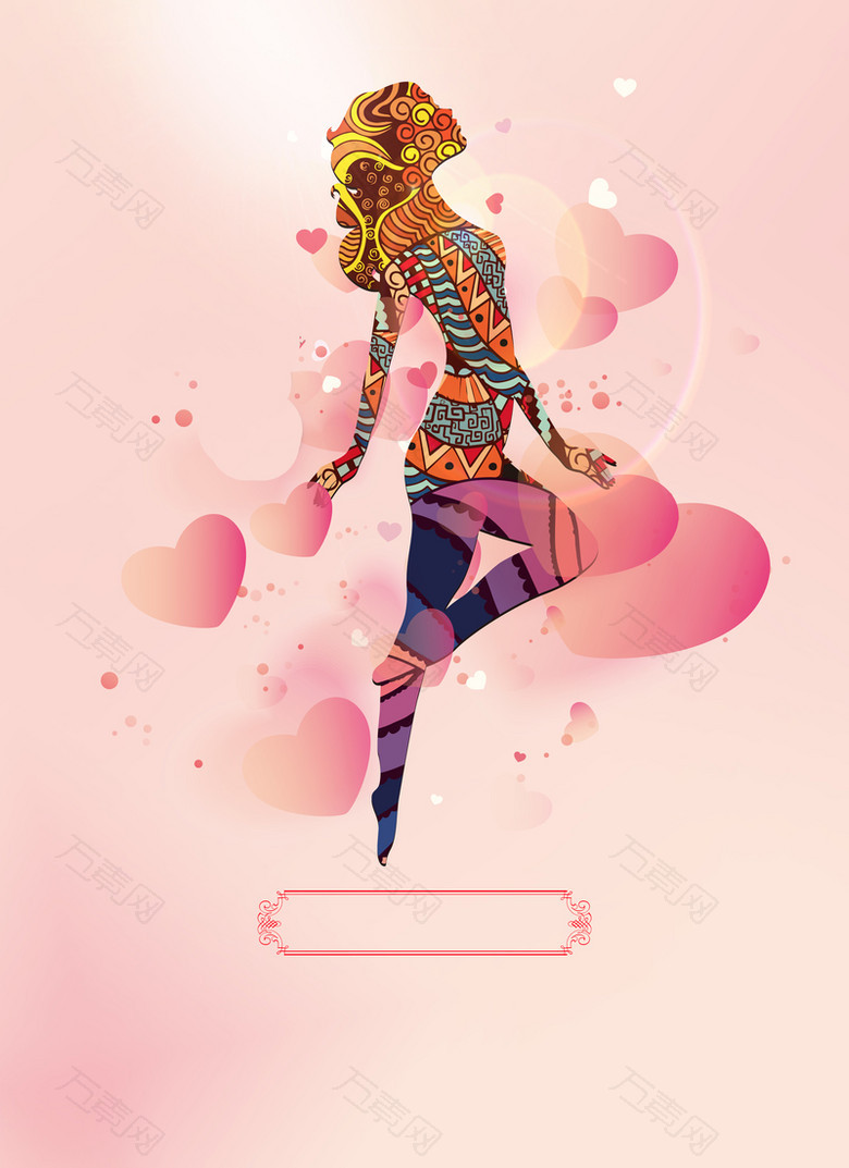 桃色女神节海报促销背景