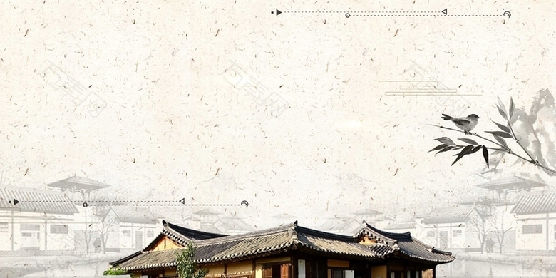 中国风水墨传统屋檐