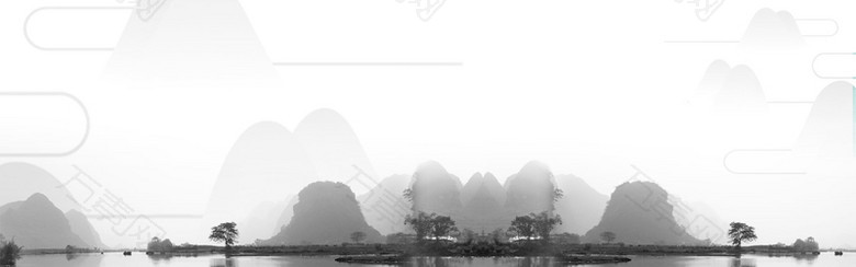 房地产山水水墨意境海报banner