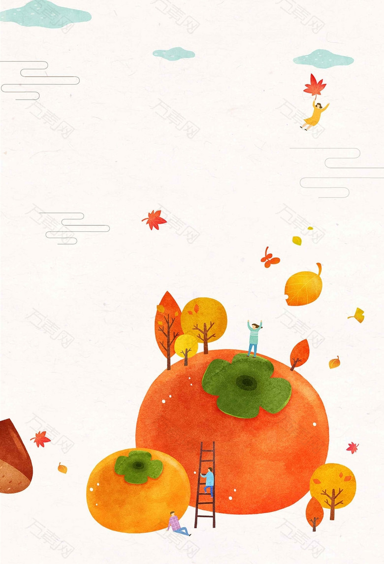 手绘插画秋分节气