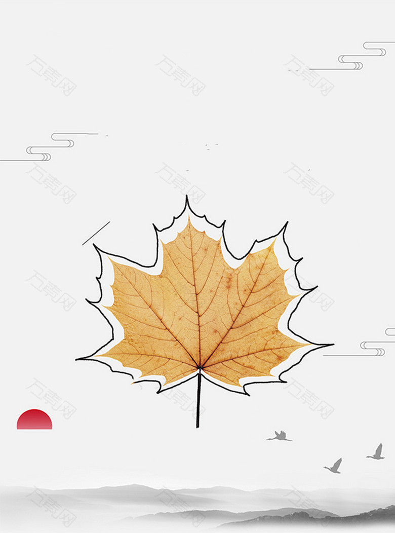 立秋季节海报背景图