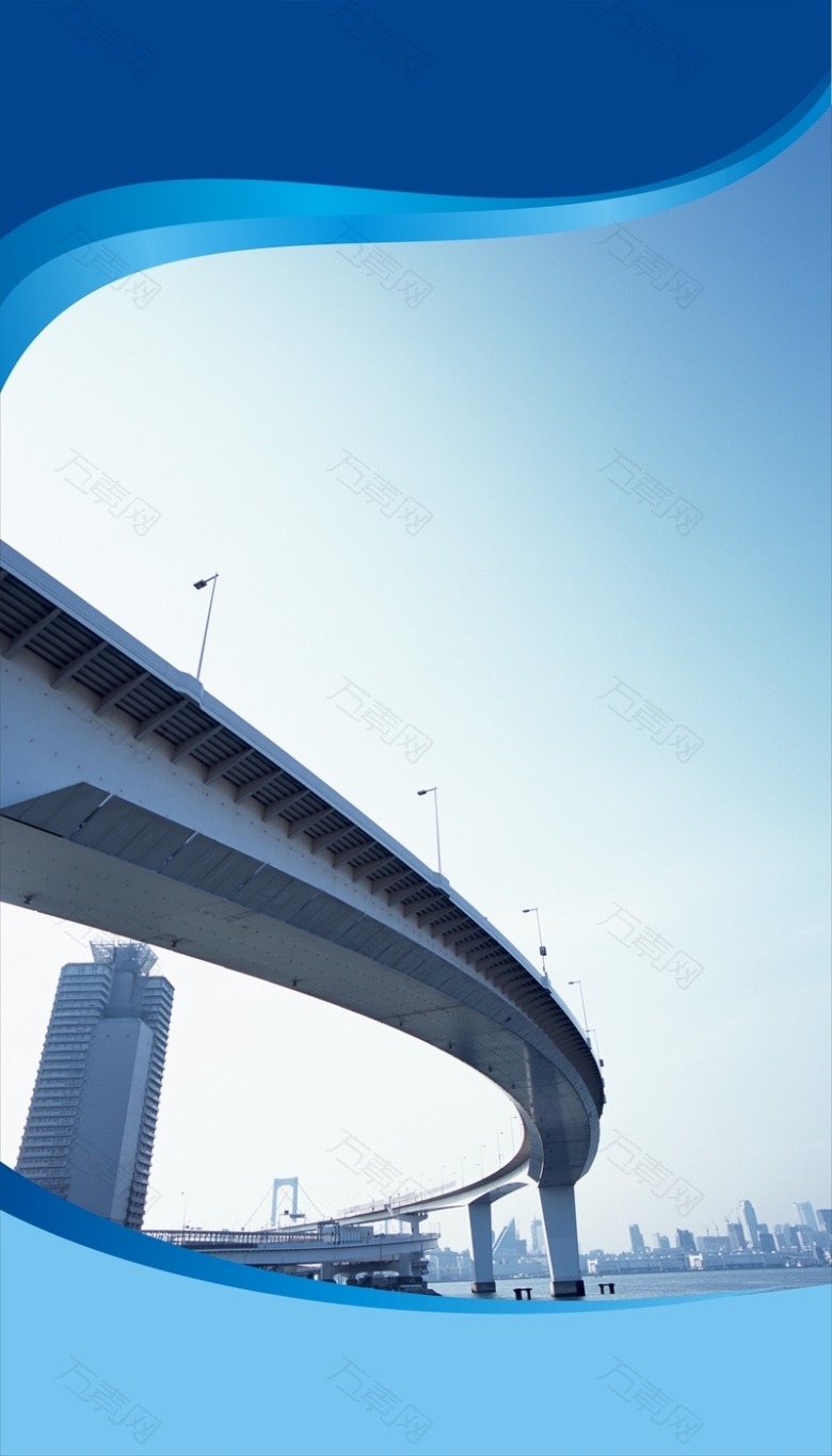 商务蓝天白云大桥背景