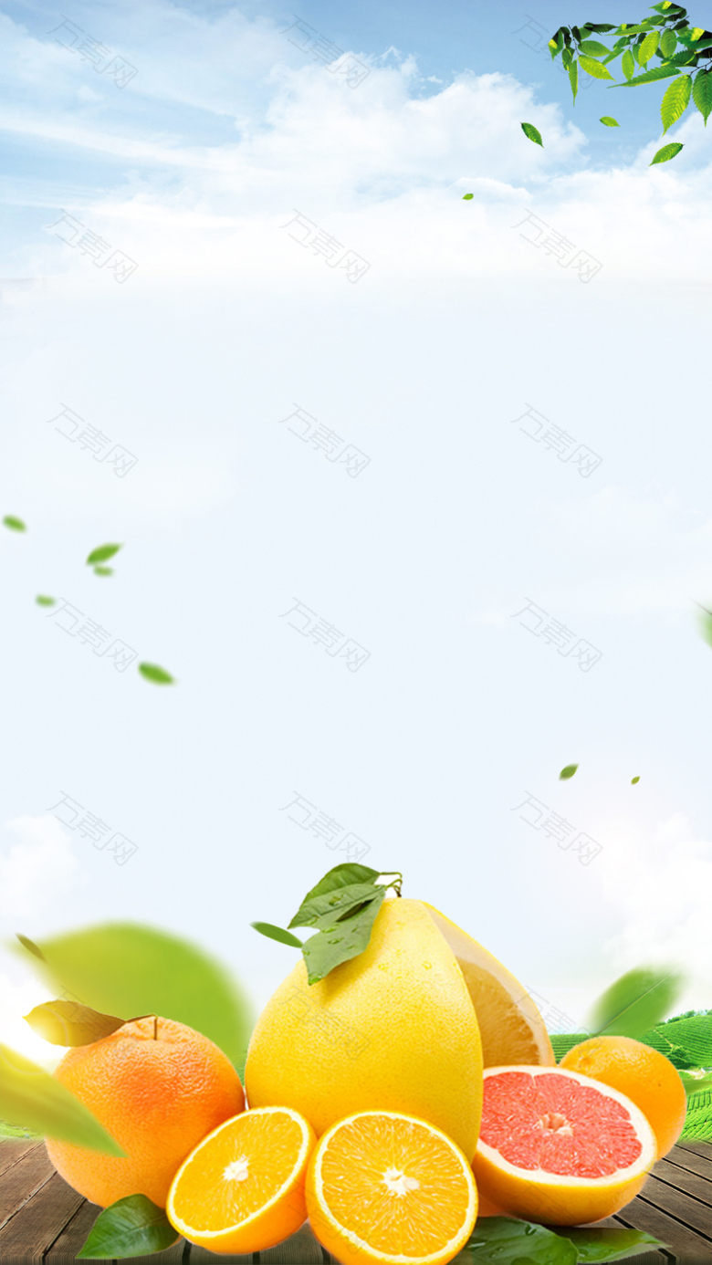 商务桔子水果H5背景