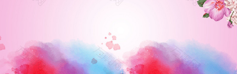 彩绘清新创业粉色系banner