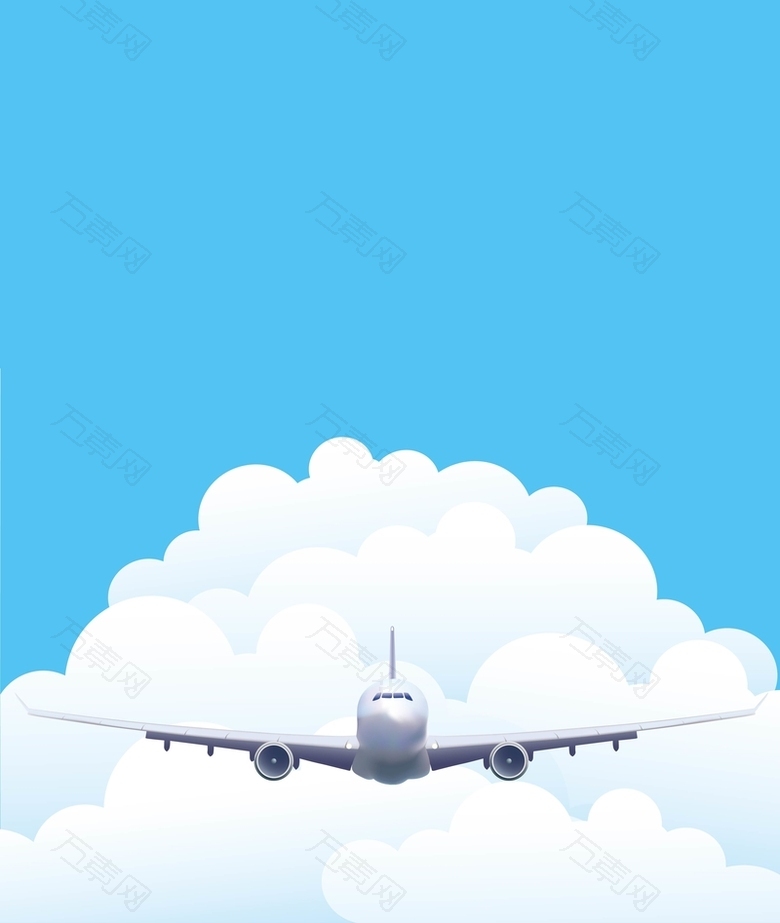 矢量航空飞机旅游背景素材
