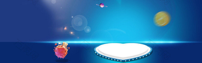 蓝色光线渐变背景全屏海报psd模板banner