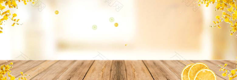 秋季新鲜桔子柠檬上市清新黄色banner