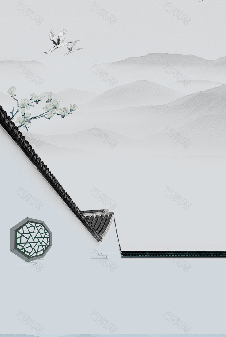中国风简约清新徽派建筑