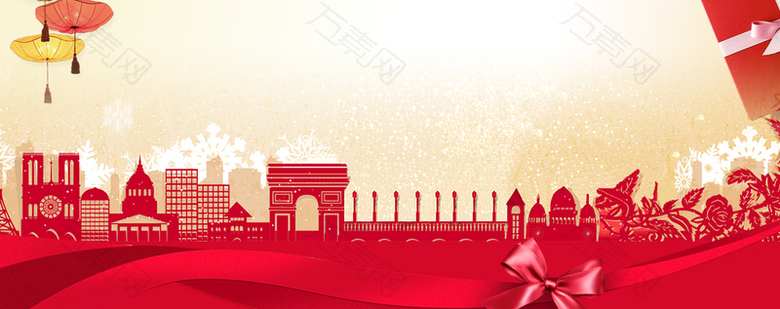 新年吉祥大气城市建筑banner