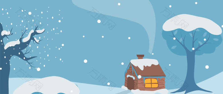 浪漫冬季飘雪蓝色banner