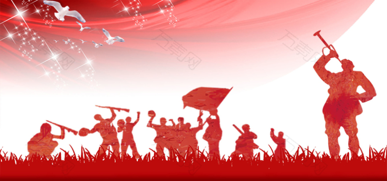 八一建军节精神海报背景banner背景