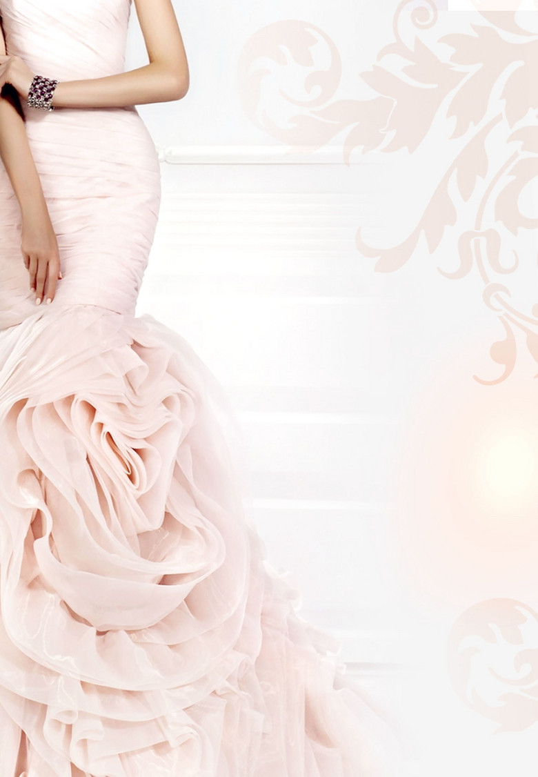 婚纱摄影粉色唯美浪漫婚纱海报