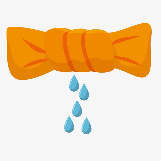 卡通黄色拧水的毛巾