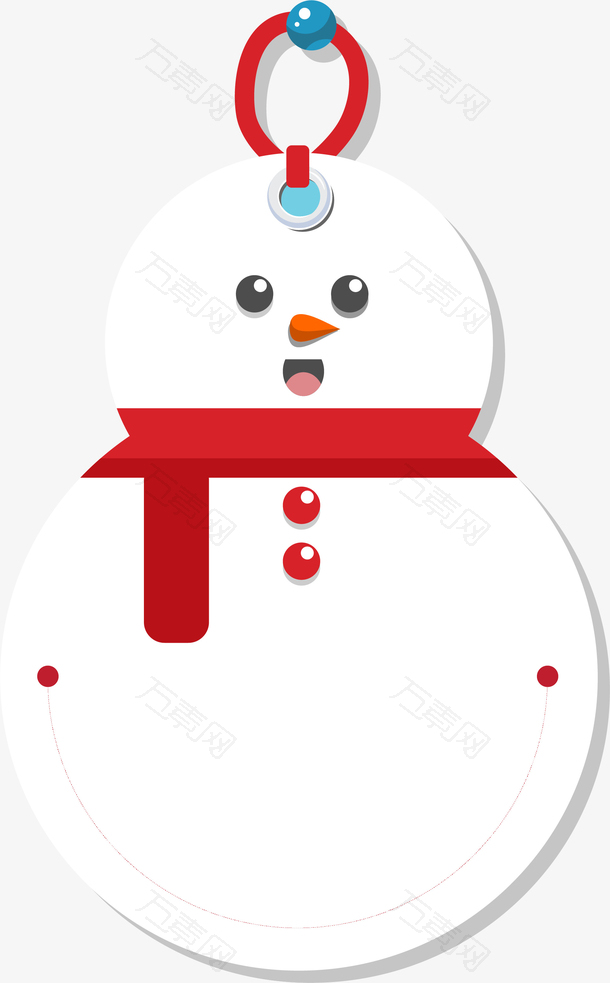 矢量圣诞雪人吊牌标签