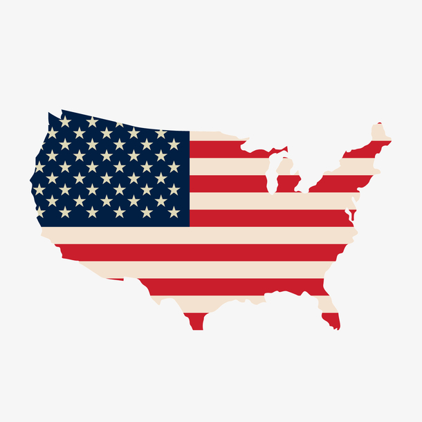 美国国旗简笔画涂色图片