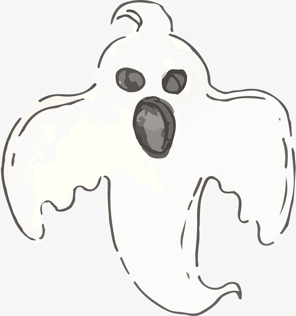 白色手绘幽灵涂鸦