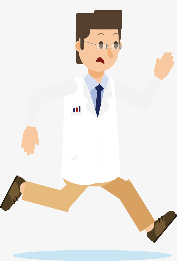 着急奔跑的急诊医生