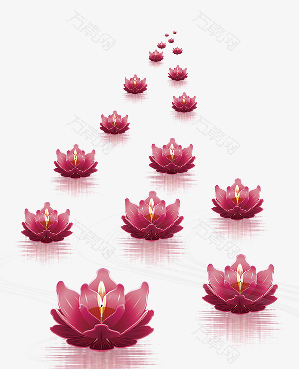 中国传统节日中元节莲花灯