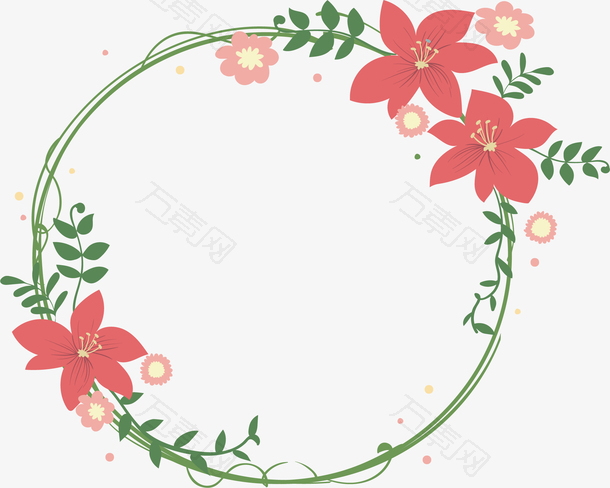粉色百合花花环