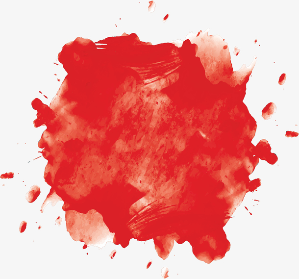 橘红色水彩泼墨晕染