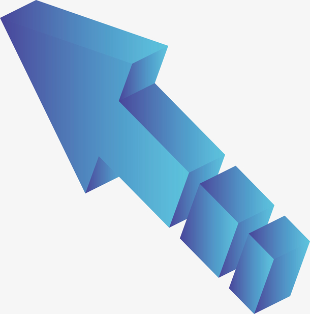 多彩创意蓝色立体指示箭头矢量素