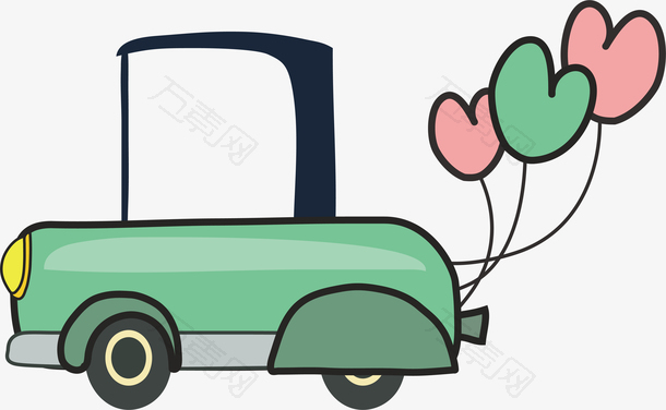 系着气球的婚车