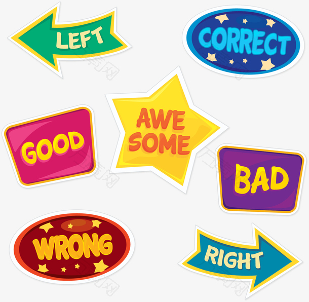 矢量手绘箭头标签